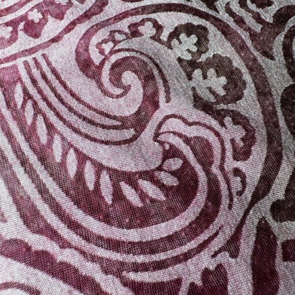 Vine Street Tank Top Large Burnout Paisley Pink Brown Made in USA Boho Stretch - Picture 11 of 11